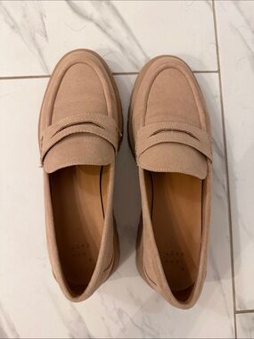 a new day Women's Suede Penny Loafers in Light Taupe